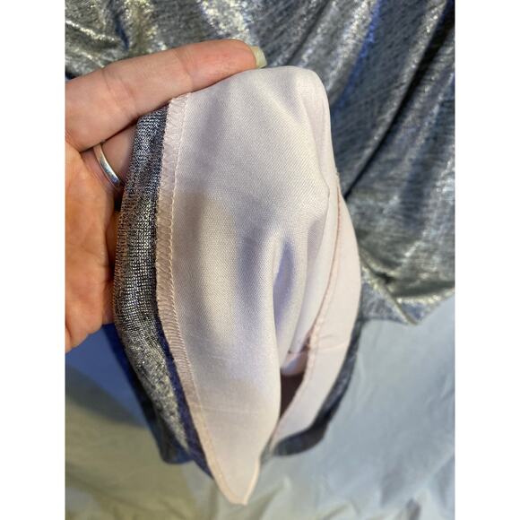 Silver House of CB Dress Shiny Draped Women’s 16 - Picture 4 of 7